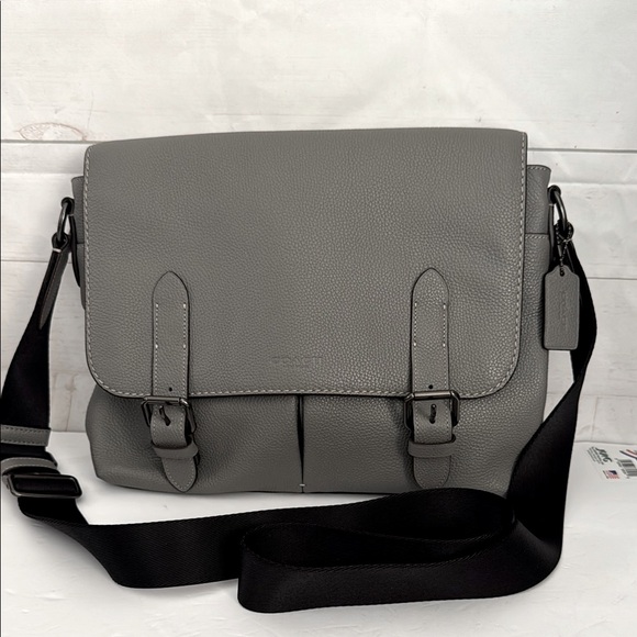 Coach Metropolitan Heather Gray Leather Messenger Bag Laptop Bag Crossbody 55552 - Picture 1 of 13